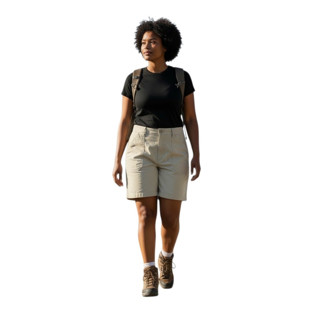 Vintage Bill Blass Women's‎ 14 Beige Utility Cotton Hammer Strap Jean Shorts NWT